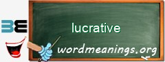 WordMeaning blackboard for lucrative